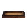 Set Of Three 20" Brown Rectangular Woven Wood Tray With Handles