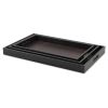 Set Of Three 23" Brown Rectangular Faux Snakeskin Tray With Handles