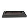 Set Of Three 23" Brown Rectangular Faux Snakeskin Tray With Handles