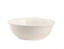 White Four Piece Round Weave Stoneware Service For Four Bowl Set