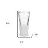 Set of Two Clear Crystal Glass Narrowing Shape Stemless Pint Glass