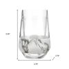 Set of Two Clear White And Black Plastic Angular Shape Stemless All Purpose Wine Glass