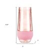Set of Two Blush Plastic Angular Shape Stemless White Wine Glass