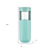 Clear And Green Stainless Steel Straight Shape Stemless Drinking Glass