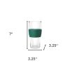 Set of Two Clear And Green Tritan Plastic Unique Shape Stemless Pint Glass