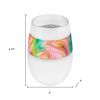 Clear Green And Pink Tritan Plastic Convex Curve Shape Stemless All Purpose Wine Glass
