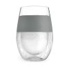 Set of Two Clear And Gray Tritan Plastic Convex Curve Shape Stemless All Purpose Wine Glass