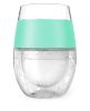 Set of Two Clear And Mint Green Tritan Plastic Convex Curve Shape Stemless All Purpose Wine Glass