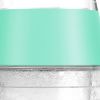 Set of Two Clear And Mint Green Tritan Plastic Convex Curve Shape Stemless All Purpose Wine Glass