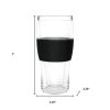 Set of Two Clear And Black Tritan Plastic Narrowing Shape Stemless Pint Glass