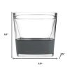 Set of Two Clear And Gray Tritan Plastic Straight Shape Stemless Whiskey Glass