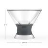 Set of Two Clear And Gray Tritan Plastic Conical Shape Stemless Martini Glass
