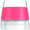 Set of Two Clear And Coral Tritan Plastic Convex Curve Shape Stemless All Purpose Wine Glass