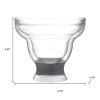 Set of Two Clear And Gray Tritan Plastic Unique Shape Stemless Margarita Glass