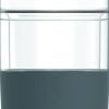 Set of Two Clear And Gray Plastic Straight Shape Stemless Drinking Glass