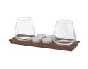 Set of Two Clear Crystal Balloon Bowl Stemless Decanter