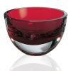 6" Red Mouth Blown Crystal Thick Walled Bowl