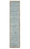 80" Aqua Off White And Natural Striped Cotton And Jute Table Runner