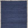 80" Navy Blue And Natural Solid With Border Cotton Table Runner