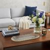 18" Clear and Gold Oval Crystal Serving Tray