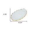 10" Clear and Gold Oval Crystal Serving Tray