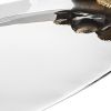 20" Silver And Gold Oval Stainless Steel Handmade Serving Tray With Handles