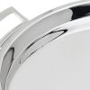 12" Silver Round Stainless Steel Serving Tray With Handles