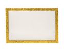 9" Gold and White Rectangular Metal Serving Tray