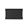 16" Black Wood and Vinyl Faux Shagreen Serving Tray With Gold Handles
