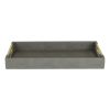 16" Gray Wood Faux Shagreen Serving Tray With Handles