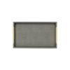 16" Gray Wood Faux Shagreen Serving Tray With Handles