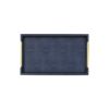 16" Navy Blue Wood Faux Shagreen Serving Tray With Handles