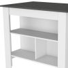 41" Gray and White Wood Kitchen Island Set With Storage