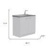White 39" Kitchen Island Set