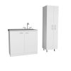 White 39" Kitchen Island Set