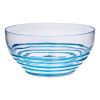 10" Clear and Blue Swirl Acrylic Round Salad Bowl