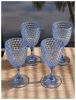 Set of Four Blue Diamond Acrylic Stemmed All Purpose Wine Glass