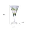 Set of Four Clear and Green Palm Tree Acrylic Stemmed All Purpose Wine Glasses