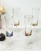Set of Four Rainbow Acrylic Round Bowl Stemmed Flute