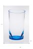 Set of Four Clear And Blue Acrylic Stemless Highball Glass