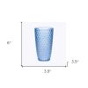 Set of Four Blue Acrylic Stemless Highball Glass