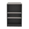 36" Gray and Black Faux Marble and Wood Kitchen Island With Storage