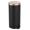 Hands Free Black/Gold Metal Step On Trash Can - 8 Gallons
