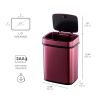3-Gallon Motion Sensor Touchless Stainless Steel Trash Can in Burgundy Copper