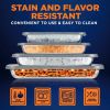 Set of 4 - Rectangular Oven Safe Glass Bakeware Set with Grey Plastic Lids