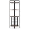 Industrial Corner Wine Rack Storage Shelving Unit with Glass Holders