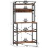 Modern Heavy Duty Baker's Rack Kitchen Living Room Office Shelving Unit