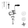 Manual Meat Grinder, 304 Stainless Steel Hand Crank Meat Mincer with Steel Table Clamp, Sausage Stuffer with 2 Cutting Plates & Sausage Tube