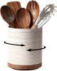 Utensil Holder, 360° Rotating Extra Large Ceramic Kitchen Utensil Holder for Countertop