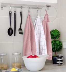 Towels - Kitchen Towels 12 Pack, 15 x 25 Inches, 100% Ring Spun Cotton Super Soft and Absorbent Linen Dish, Tea and Bar Towels Set, Dusty Pink